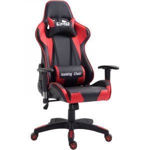 Image de Idimex Chaise de bureau GAMING, revêtement synthétique noir et rouge