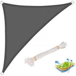 Voile d'ombrage triangulaire en polyester protection contre le soleil avec protection UV pour jardin ou camping 2 5x2 5x3 5m Gris Woltu