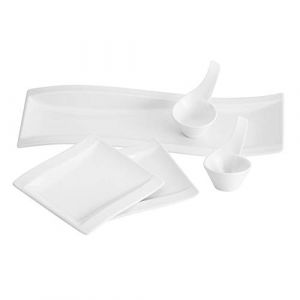 Villeroy & Boch NewWave Ensemble pour antipasti, 5 pièces, Porcelaine Premium, Blanc