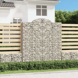 Panier de gabions arqué 200x30x220/240 cm Fer galvanisé