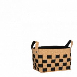 Panier de rangement rectangulaire noir - 32 x 22 x 22 cm