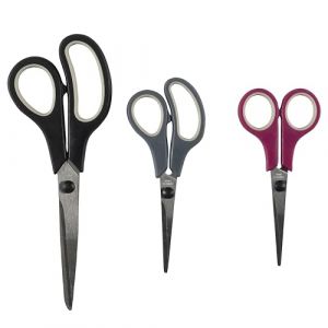 Cook Concept KD5856, Paire de ciseaux de cuisine ergonomiques, 3 tailles pour d&eacute;coupe pr&eacute;cise, accessoire polyvalent, design moderne, facile &agrave; nettoyer, 14/17/21 cm, Rouge/Noir/Gris