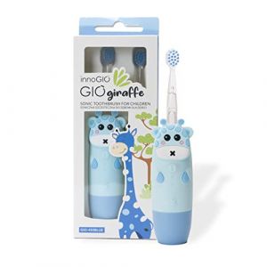 Image de InnoGIO GIOgiraffe, Brosse à Dents Sonique pour Enfant, Évite la Formation de Caries et Protège les Gencives, Brossette avec Minuterie et Lumière, Tête de Brosse de Rechange, Bleu, GIO-450BLUE