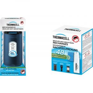 Thermacell Pack Diffuseur Bleu + Recharge 48h | Jusqu'à 60h d'utilisation | Anti Moustique et Moustique Tigres | Zone de Protection 20m² | Effet Rapide | Inodore | THPATIOBLERECHA