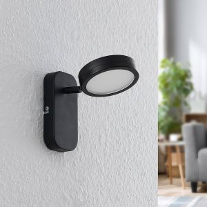 Lindby - led Plafonnier 'Vesim' en métal pour salon & salle à manger - noir