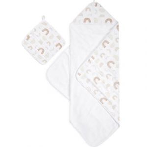 Image de Aden + Anais Keep Rising Ensemble de Bain | Serviette à Capuche et débarbouillette 100% Capuche de Mousseline de Coton, Serviette de Bain Douce | Cadeau pour bébé | pour Le Bain de bébé