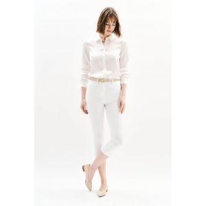Caroll Femme Pk012-masonb Pantalon, Blanc, 36 EU