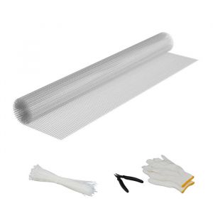 Relaxdays Grillage à Lapins ou Poules, en Acier recouvert de Zinc, Mailles 6,3 x 6,3 mm, 2,1 x 1,1 m, argenté