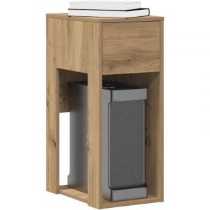 VidaXL Support De Tour D'ordinateur Tiroir Chêne Artisanal 30x44x74 Cm