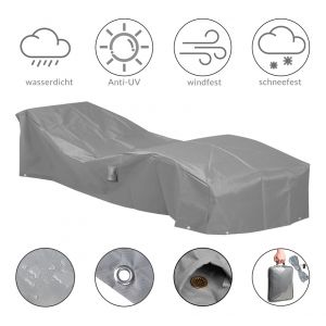 Deuba B&acirc;che de Protection pour Chaise Longue 600D Oxford Housse Protection intemp&eacute;ries bache mobilier de Jardin Housse &eacute;t&eacute; Hiver