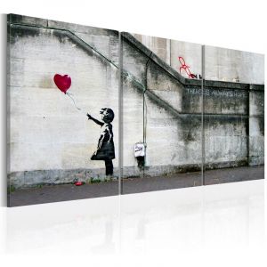 Artgeist Tableau - Il ya toujours de l'espoir (Banksy) - triptyque 120x60