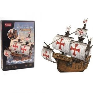 EXPLORA - Bateau Santa Maria - Puzzles 3D - 540032-204 Pièces - Niveau 5 - sans Colle Ni Ciseaux - Educatif - Jeu de Construction - Cadeau Enfant - Maquette - À Partir de 8 Ans