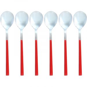 Novastyl Lot de 6 cuill&egrave;res de table en acier inoxydable, colorama