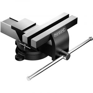 Monzana &Eacute;tau d&rsquo;&eacute;tabli 125/150mm &eacute;cartement acier chrome pivotable 360&deg; enclume atelier 150mm (de)