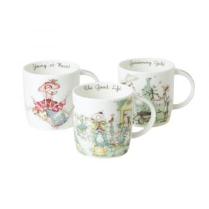 Mug 38 cl Joie de vivre (lot de 3) - Roy Kirkham - D&eacute;cor&eacute; - Porcelaine