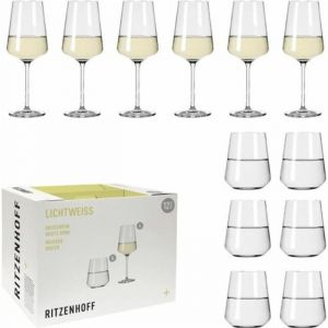 Ritzenhoff & Breker LOT DE 12 VERRES - GOBELETS ET 6 VERRES A VIN BLANC LICHTWEISS JULIE