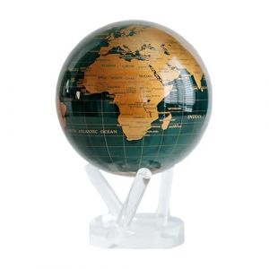 MOVA Globe Carte du Monde Vert et Or 45 avec Base rotatif à énergie solaire décoration éducation cadeau unique