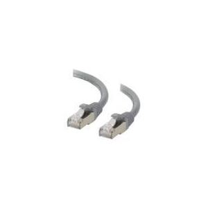 C2g 89900 - Cordon de raccordement RJ45 M/M 0.5 m paire torsadée blindée (SSTP) CAT.6a sans crochet gris