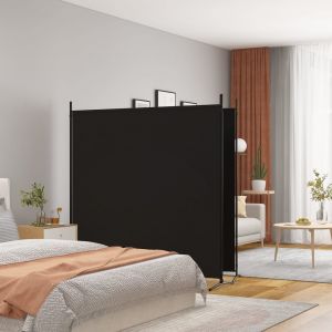 VidaXL Cloison de séparation 2 panneaux Noir 348x180 cm Tissu