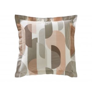 Taie d'oreiller réversible CURVES multicolore en coton