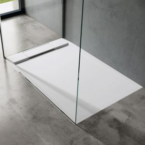 Sogood Receveur de Douche Design Ultra Plat 4 cm Bac à Douche Rectangulaire en Solid Surface Geoma04 Blanc Mat 90x120x4 cm