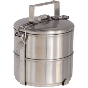 Esschert design Boîte à lunch "Tiffin" à 2 étages en inox - Taille S