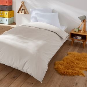 Housse de couette enfant en polycoton, Scenario Beige Galet Taille 140X200 cm;200X200 cm