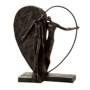 Statuette Déco "Coupe Demi Cœur" 31cm Marron rix