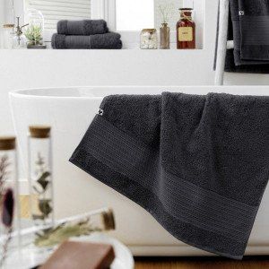 Image de Serviette de bain coton bio (70 x 130 cm) Garance Gris orage