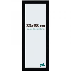Your Decoration - 33x98 cm - Cadres Photo en mdf Avec Verre acrylique - Anti-Reflet - Excellente Qualité - Noir Brillant - Cadre Decoration Murale
