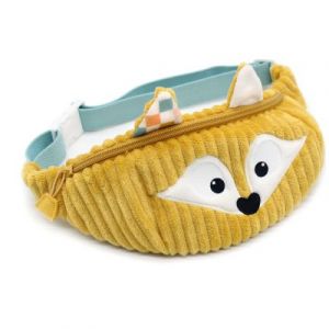 Les Déglingos LES Sac Banane Enfant Cyranos Le Renard en Velours Côtelé, 21x9 cm, Moutarde, Dès 3 Ans