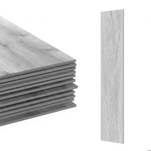 Relaxdays Rev&ecirc;tement de sol PVC autocollant, 7,5 m&sup2;/54 pi&egrave;ces, aspect bois, salle de bain, cuisine, dalles 91 x 15 cm.