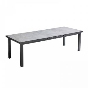 Oviala Table de jardin rectangulaire extensible béton