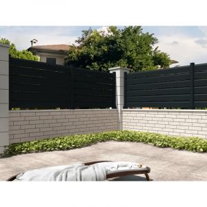 Clôture Brise vue Gris anthracite L 1911 x H 886 mm 6 lames