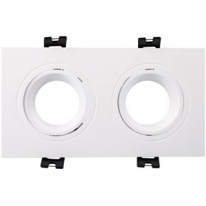 Spot Led Downlight Carré Inclinable Gu10 6w Coupe 75x150mm Pc Blanc Brillant No Flicker Blanc Chaud 3000k 29 Mm