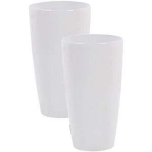Beliani Lot de 2 cache-pots blancs 32 cm TSERIA