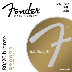 Image de Fender 70L 80-20 Bronze light, jeu de cordes guitare folk