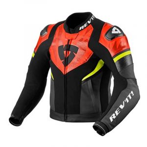 Rev it Blouson cuir Rev'it Hyperspeed 2 Air noir/rouge fluo- L