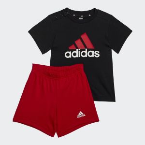 Adidas Ensemble T-shirt et short Noir/Rouge - Taille 12/18 mois;18/24 mois;2/3 ans;3/4 ans;3/6 mois;6/9 mois;9/12 mois