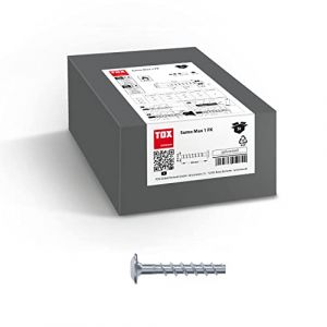 Tox Ancre &agrave; visser Sumo Max 1 FK 6x40 mm, t&ecirc;te plate, acier galvanis&eacute;, homologu&eacute; pour la fixation multiple d'&eacute;l&eacute;ments de construction non porteurs, 100 pi&egrave;ces, 041101651