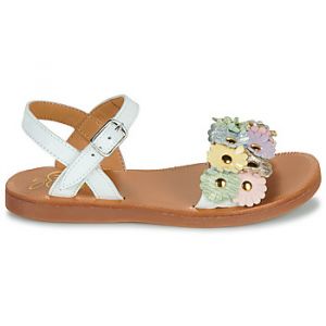 Pom d'Api Sandales enfant PLAGETTE MULTI FLO Blanc - Taille 25,26