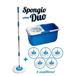 Image de Spongio Balai serpillière Turbo Mop avec 6 lingettes et 2 bacs séparés