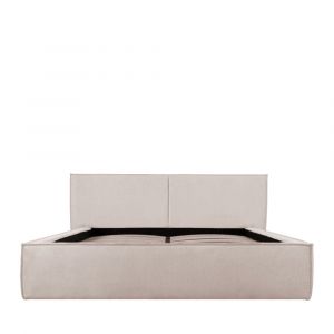 DRAWER Lit coffre en tissu 140x190cm - Écru