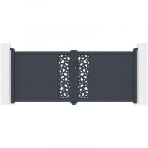 Casanoov - Portail battant 3m sunny 300 x 120cm aluminium gris