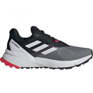 Image de Adidas Homme Terrex Soulstride Trail Running Shoes Chaussures de Course sur Sentier, Grey Four/Dash Grey/Pure Ruby, 40 2/3 EU