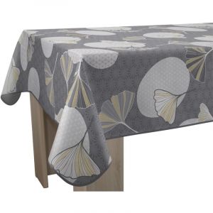 Le linge de Jules Nappe Anti-Taches Kobe Gris - Rectangle 150 x 300 cm
