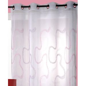 Homemaison Voilage tiss&eacute; et brod&eacute; en zig zag 140 x 240 cm