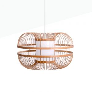 Barcelona led Suspension japonaise en bambou 'kaizen' | Blanc - Blanc