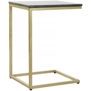 Table d'appoint Dkd Home Decor 40 x 46 x 65 cm Noir Doré Marbre Fer