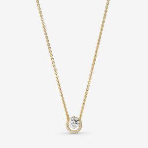 Pandora Collier Pendentif Halo Rond Scintillant - Taille 45 cm